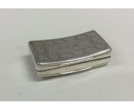 A good heavy rectangular shaped silver snuff box with leaf decoration. Birmingham. By Samuel Pemberton. Approx. 28 grams. Est