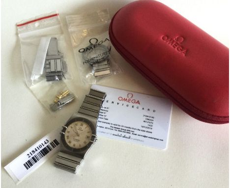OMEGA: A good lady's 'Constellation Chronometer' Quartz wristwatch in stainless steel with original box and papers. Est. £200