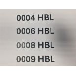 4 PRIVATE REG PLATES (HBL)