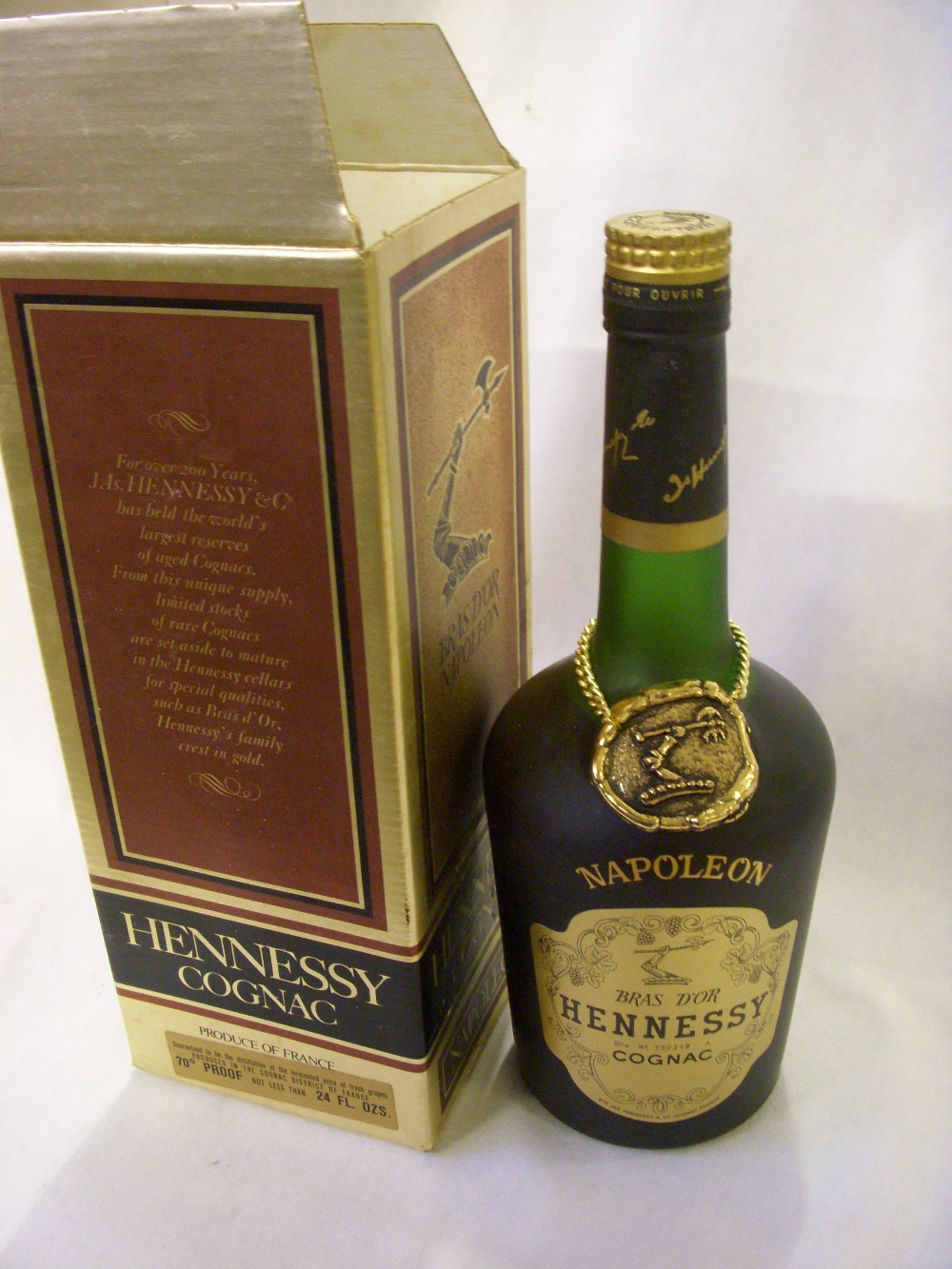 Hennessy Bras d’Or Napoleon cognac, 24 fl ozs, boxed.