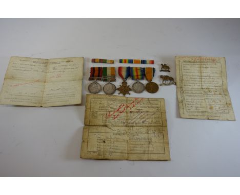 Group of five Boer War & WWI medals issued to Pte. William Charles Davis - Victoria South Africa medal with Cape Colony bar (