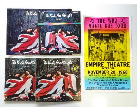 THE WHO - A group of ephemera for 'THE KIDS ARE ALRIGHT' comprising: A double LP with book; an album cover sampler; a Laser D