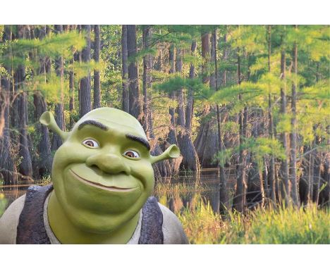 SHREK - An original, rare Studio Oxmox very limited official lifesize Shrek fibreglass reinforced plastic statue - approved b