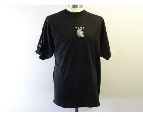 Film / Production Crew Issued Clothing: TROY - A pair of 'XL' stunt crew t-shirts - one blue, one black - PROVENANCE: These c