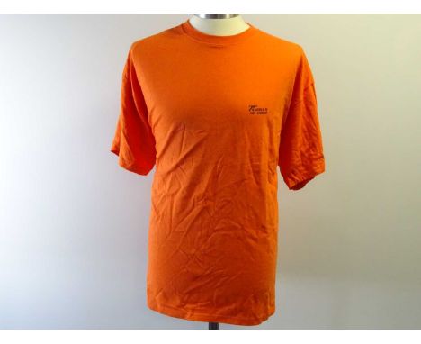 JAMES BOND: - Film / Production Crew Issued Clothing: THE WORLD IS NOT ENOUGH - An 'XXL' (orange) stunt crew t-shirt - unworn