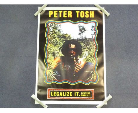 PETER TOSH - Commercial Poster 'LEGALIZE IT - Lawyers Smoke It !' imagery - Large Portrait Format from 1980's - Printed by G.