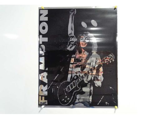 PETER FRAMPTON (1980s / 1990s) - Silver foil print of Peter Frampton by Big Shots, New Orleans (19 3/4" by 25") -rolled