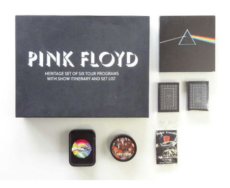 PINK FLOYD: Heritage set of 6 tour programmes with itinerary and set list, Dark Side of the Moon 40th Anniversary set, Magnet