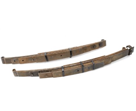 A pair of front leaf springs to fit Bugatti 57/57s,used condition, rusted, one fitted with old style bracket. (2)For further 