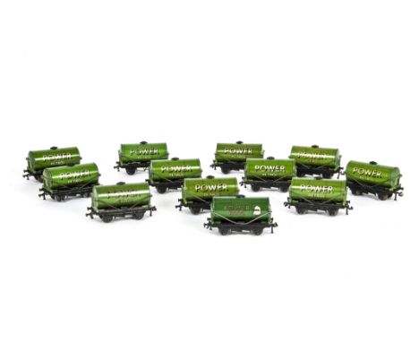 Hornby-Dublo 00 Gauge 3-Rail Post-war Power Tank Wagons, comprising one with Hands and 11 others, G-VG (12)