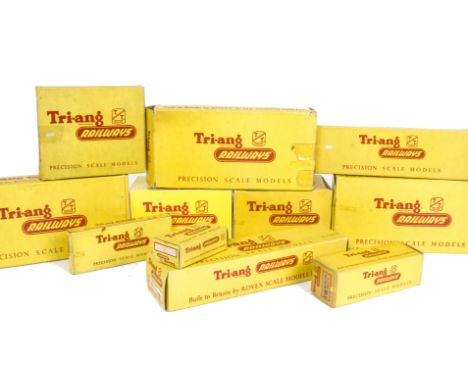Tri-ang TT Gauge Track Foundations and other Accessories, T108 single  Curve Formations (2 boxes), T107 single Straight Forma