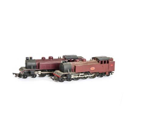 A pair of Tri-ang Railways 00 Gauge R56 maroon 4-6-4 Baltic Tanks, F-G, one with simple valve gear, lacks rear lamp (fixing d