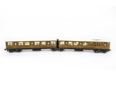 Hornby-Dublo 00 Gauge  3-Rail Post-war D2 LNER 2-Coach Articulated Set, unboxed, G-VG
