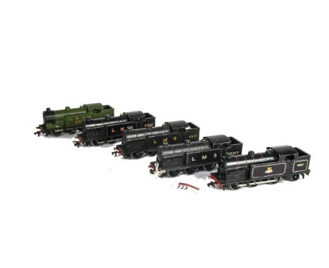 Hornby-Dublo 00 Gauge 3-Rail EDL7 LMS LNER and BR 0-6-2T Locomotives, LMS black 6917, in plain card repair box, two unboxed 6