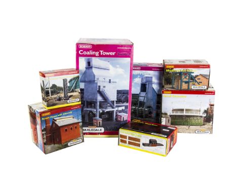 Hornby China Skaledale, boxed collection including, R8737 Gasholder, R9641 Ash Plant, R9640 Coaling Tower, R8736 Coal Drop Ov