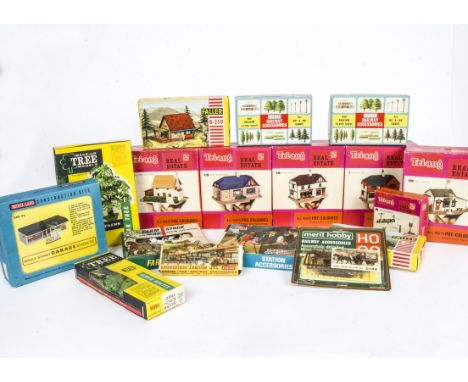 Tri-ang Model Land Airfix Merit Britains Trees and Faller 00 Gauge Kits, Model Land 1 Village Inn, 9 Oak Tree Cottage, 13 Ken