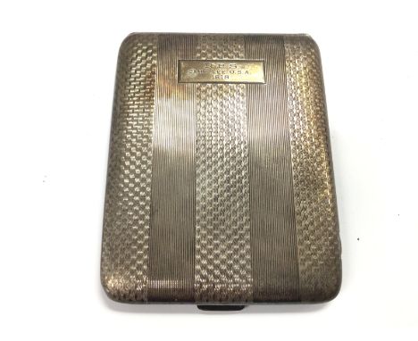 Sterling silver cigarette case 8cm by 10cm. 152g