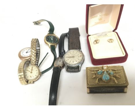 Three ladies gold watches and other vintage watches