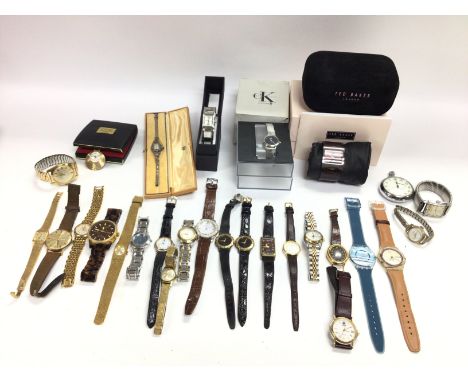 A large collection of watches including Ted baker - switch - rotary etc. Postage B