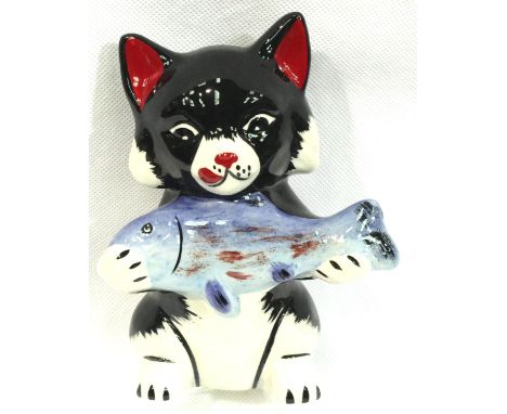 Lorna Bailey cat, Pikey, H: 12 cm. No cracks, chips or visible restoration. P&amp;P Group 1 (£14+VAT for the first lot and £1
