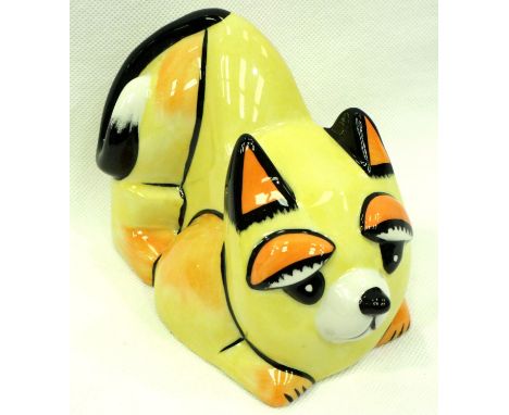Lorna Bailey cat, Sandy, L: 10 cm. No cracks, chips or visible restoration. P&amp;P Group 1 (£14+VAT for the first lot and £1