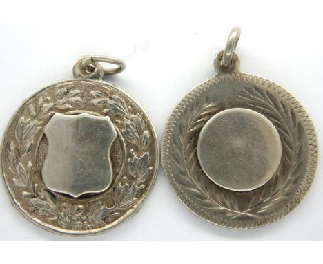 Two Irish hallmarked silver watch fobs, combined 15g. P&amp;P Group 2 (£18+VAT for the first lot and £3+VAT for subsequent lo