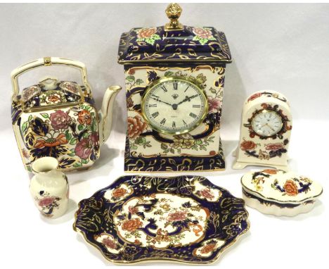 Five pieces of Masons Penang pattern ceramics including two clocks. P&amp;P Group 3 (£25+VAT for the first lot and £5+VAT for
