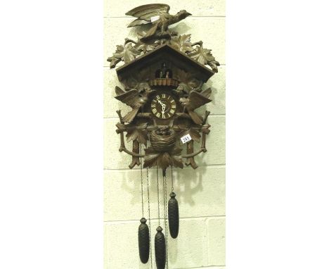 Large Black Forest three weight Cuckoo clock. Not available for in-house P&amp;P, contact Paul O'Hea at Mailboxes on 01925 65