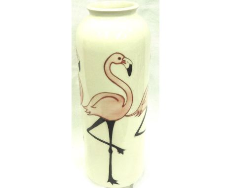 Moorcroft vase in the Flamingo pattern, H: 30 cm. No cracks, chips or visible restoration. P&amp;P Group 3 (£25+VAT for the f