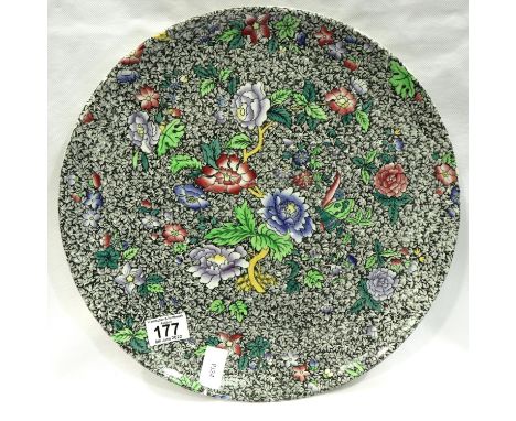 Large Copeland Spode wall hanging ceramic charger with Chintz design, D: 30 cm. Condition report: No cracks, chips or visible