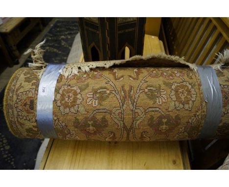Two vintage rugs having floral decoration.