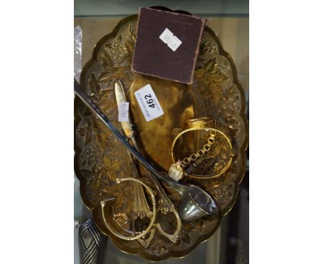 An 18ct gold Ladies bracelet wrist watchTo a rolled gold bracelet strap, together with, a gold tone bangle, a snuffer, and re