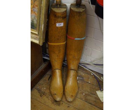 A pair of vintage wooden boot stretchers 