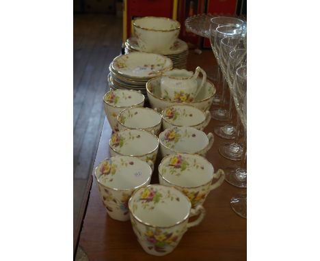An Edwardian floral part tea service 