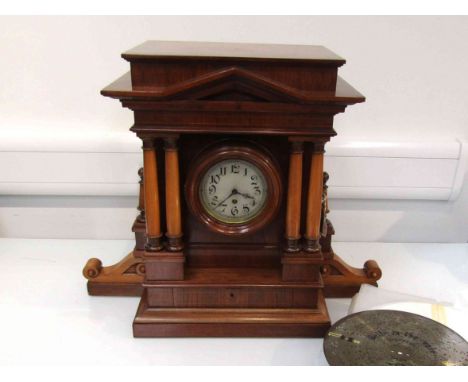 A Polyphon 'Ducal' coin operated mantel clock playing 11" discs, with cylinder platform escapement by Gustav Becker. 54cm tal