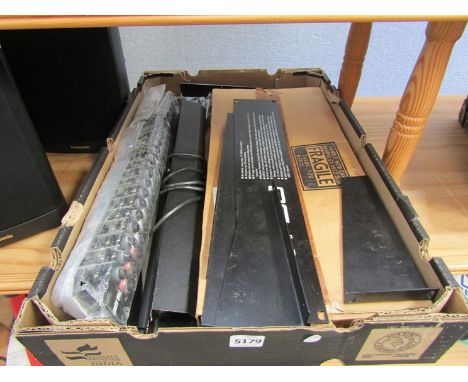 A quantity of recording studio patch bay brackets etc 