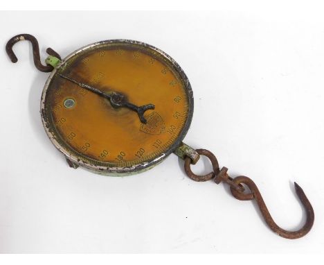 A set of brass 200lb Salter scales no.235T