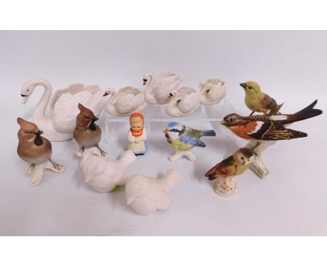 Fourteen Goebel birds & figures, largest 5in