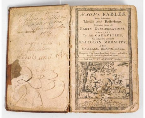 Book: c. mid 18thC. edition - Aesops Fables Printed By S. Richardson. For T. & T. Longman, C. Hitch & L. Hawes, I. Hodges I. 