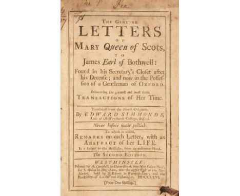 Buchanan (George). A Detection of the Actions of Mary Queen of Scots, concerning the Murther of Her Husband, and Her Conspira