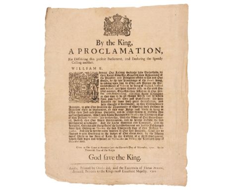 [Dissolution of Parliament]. By the King, a Proclamation, for Dissolving this present Parliament, and Declaring the Speedy Ca