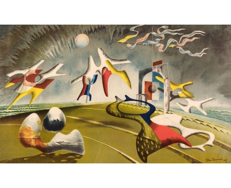 * Tunnard (John, 1900-1971). Holiday, 1947, colour lithograph, printed by the Baynard Press for School Prints Ltd., London (S