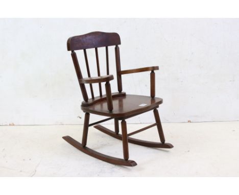 Vintage oak child's rocking chair 