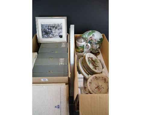 Quantity of mixed ceramics to include 9 boxed collector's plates (mostly Wedgwood, including a Pewter Rhodes Studios plate an