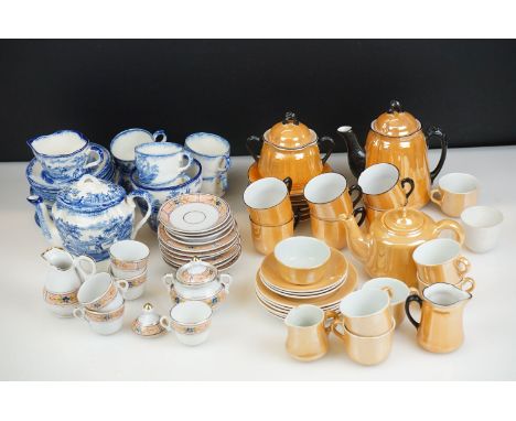 Four Children's Ceramic Part Tea Sets including 19th century Blue and White ' Humphrey's Clock ' pattern, Two Early 20th cent