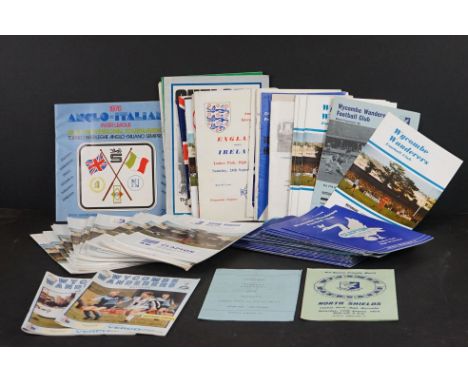Over 60 Football Programmes, mostly 1970's  Wycombe Wanderers, also few 1960's Chelsea, Fulham and Tottenham Hotspurs, plus A