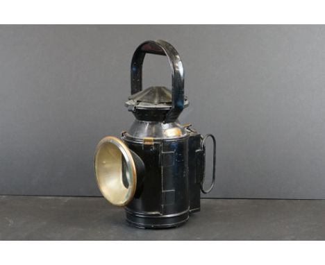 British Rail Southern Line Lamp marked B.R. and SR with brass number plaque 3594, 32cm high 