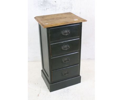 Vintage part painted pine 4 drawer chest 