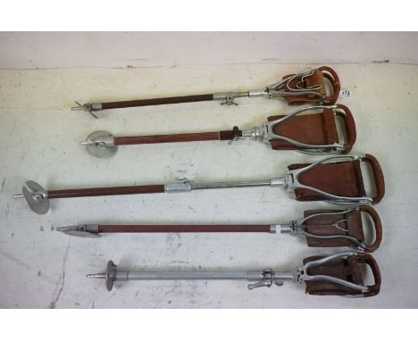 A collection of five vintage hunting / shooting sticks. 