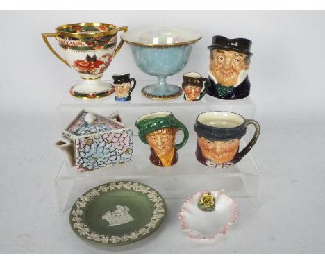 Mixed ceramics to include Copeland Spode twin handled vase, Carlton Ware lustre pedestal bowl and a quantity of Royal Doulton